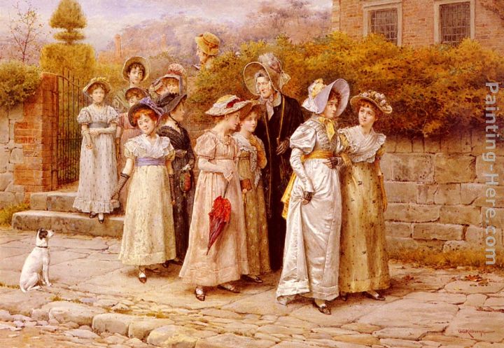 Miss Pinkertons Academy painting - George Goodwin Kilburne Miss Pinkertons Academy art painting